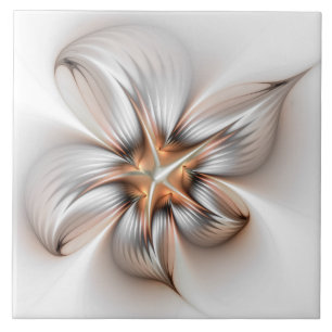 Carreau Élégance florale Art fractal abstrait moderne