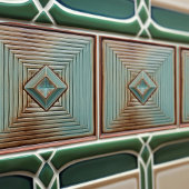 Carreau Élégance géométrique du milieu du siècle Earthy Tu