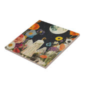 Carreau Élégance Lune - Vue arrière de la femme avec Lune (Côté)