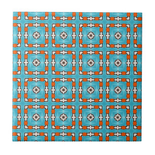 Carreau Elégance moderne Bleu Orange Blanc Azulejos Carrel