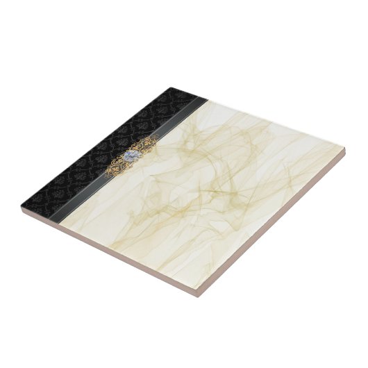 Carreau Elégance noir et or (Côté)