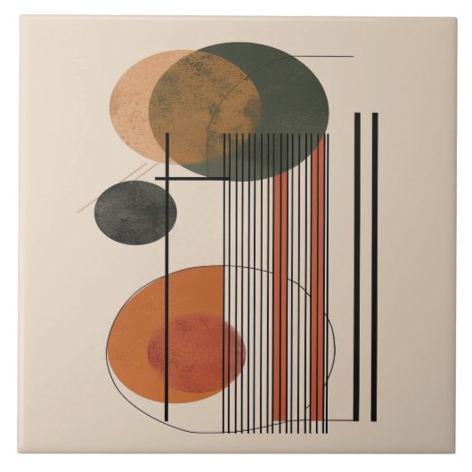 Carreau Élégance Simplicité Mi-siècle Maîtrise géométrique (Devant)