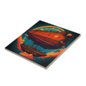 Carreau Elégance vintage - Majestic Steampunk Airship (Côté)