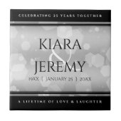 Carreau Élégant 25e anniversaire de Mariage d'argent (Devant)