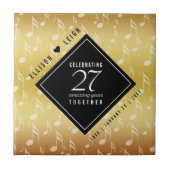 Carreau Élégant 27e anniversaire de Mariage de musique (Devant)