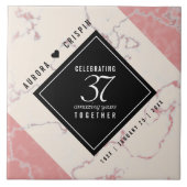 Carreau Élégant 37e anniversaire du Mariage Alabaster (Devant)