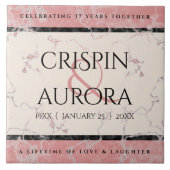 Carreau Élégant 37e anniversaire du Mariage Alabaster (Devant)