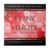 Carreau Élégant 40ème 80ème anniversaire de Ruby Mariage (Devant)