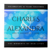 Carreau Élégant 41ème anniversaire Mariage de Topaz Bleu (Devant)