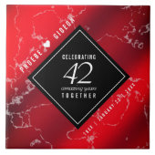 Carreau Élégant 42e anniversaire du Mariage Jasper (Devant)