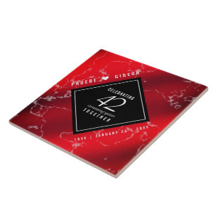 Carreau Élégant 42e anniversaire du Mariage Jasper