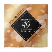 Carreau Élégant 49ème anniversaire de Mariage de cuivre (Devant)