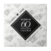 Carreau Élégant 60e anniversaire de Mariage de diamant (Devant)