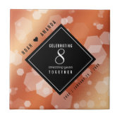 Carreau Élégant 8ème anniversaire de Mariage de bronze (Devant)