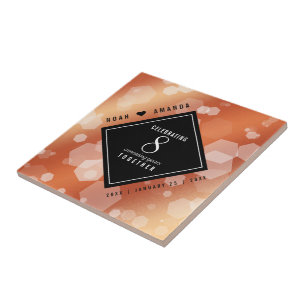 Carreau Élégant 8ème anniversaire de Mariage de bronze