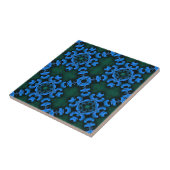 Carreau élégant à motif arabesque bleu (Côté)