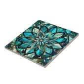 Carreau Élégant Abstrait Chic Retro Vitrail (Côté)