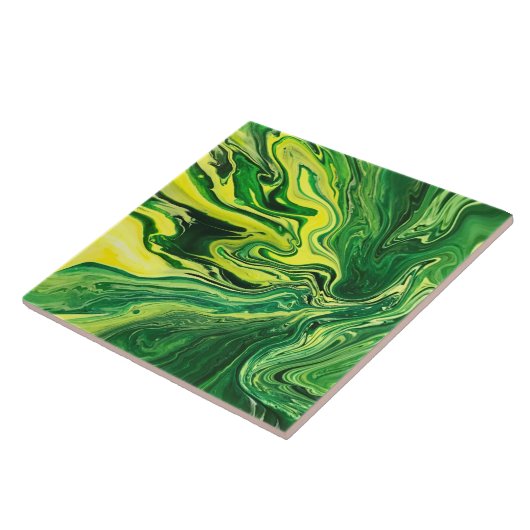 Carreau Élégant âge fou 5 - Jaune vert (Côté)