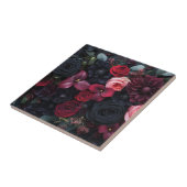 Carreau Élégant arrangement floral foncé avec Roses (Côté)