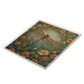 Carreau Elegant Art Nouveau Spring green Dragonfly (Côté)