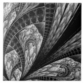 Carreau Elégant Art numérique Fractal Silver Design (Devant)