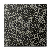 Carreau Elegant Black & White Abstract Geometric Pattern  (Devant)