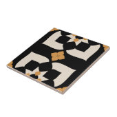 Carreau Elegant Black &White Yellow Abstract Floral (Côté)