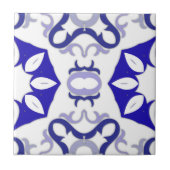 Carreau Elégant Blanc Et Bleu Méditerranéen Portugais (Devant)