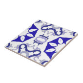 Carreau Elégant Blanc Et Bleu Méditerranéen Portugais (Côté)