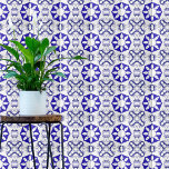 Carreau Elégant Blanc Et Bleu Méditerranéen Portugais<br><div class="desc">Design élégant en carrelage décoratif de style méditerranéen avec des ornements bleus sur un arrière - plan blanc.</div>