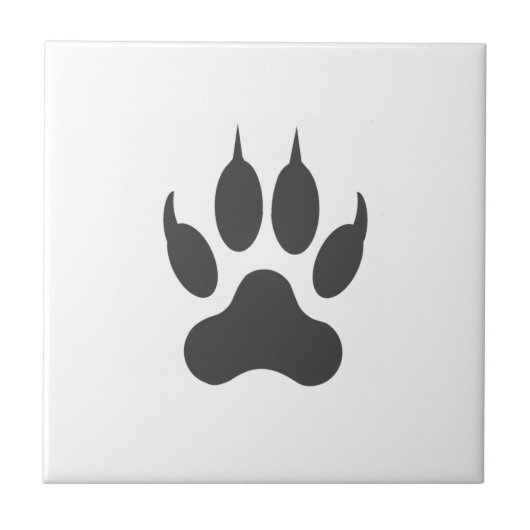 Carreau Élégant blanc noir Lion Paw (Devant)