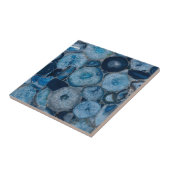 Carreau Elégant Bleu Agate Gemstone Quartz Crystal Impress (Côté)