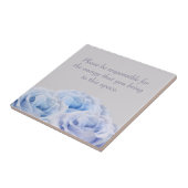 Carreau Élégant bleu Roses énergie positive Floral gris (Côté)