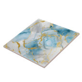 Carreau Elegant Blue And White Gold Marble Pattern (Côté)