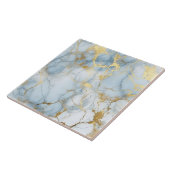 Carreau Elegant Blue And White Gold Marble Pattern (Côté)