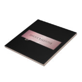 Carreau Elégant Blush Faux Rose Gold | Nom et initiales (Côté)