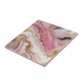 Carreau Elegant Blush Pink Rose Gold & White Agate Marble (Côté)