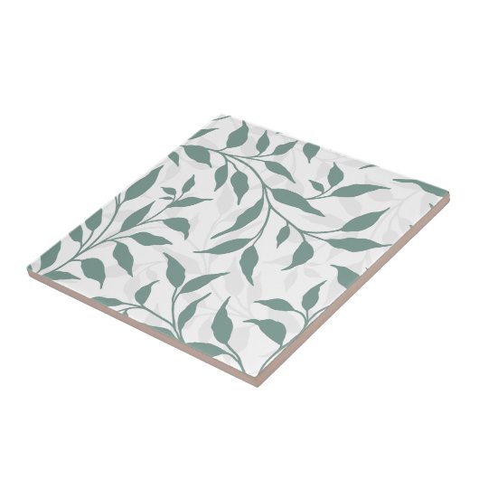 Carreau Elégant Botanique Leaf Dance Foliage HD Blanc Turq (Côté)