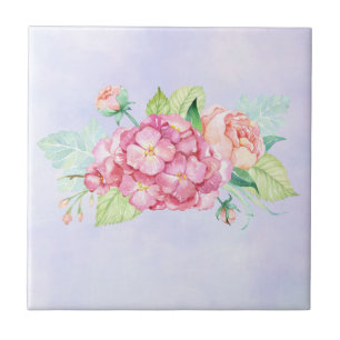 Carreau Elégant Bouquet de fleurs rose