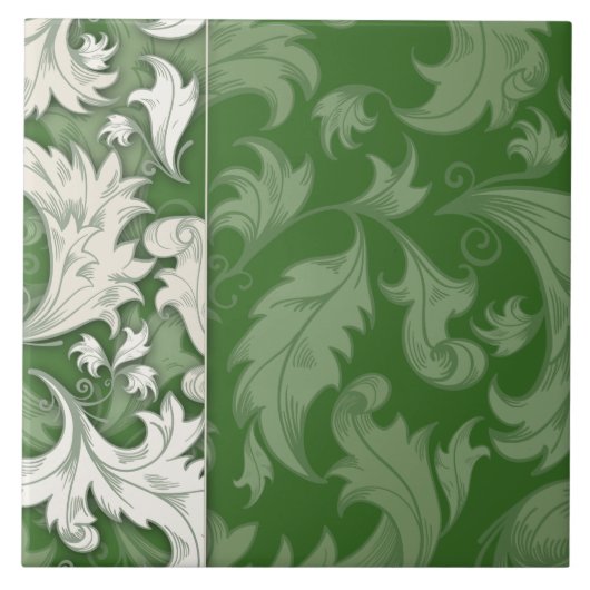 Carreau Elégant Carrelage Motif Vert (Devant)