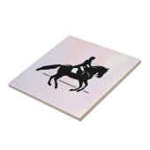 Carreau Elégant cavalier de Dressage sur un Arrière - plan (Côté)