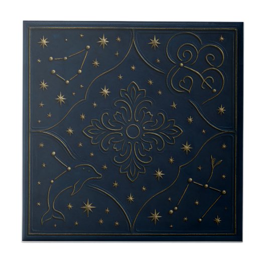 Carreau Elegant Celestial Ceramic Tile (Devant)