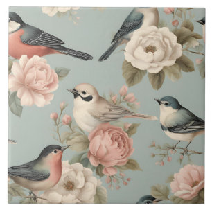 Carreau Elégant Chic Cottagecore Vintage Shabby Floral