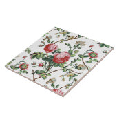 Carreau Élégant Chic Rose rose Vintage Floral (Côté)