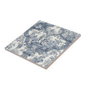 Carreau Élégant chic vintage Bleu toile de jouy (Côté)