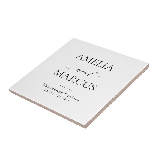 Carreau Elegant Classic Script Calligraphy Wedding (Côté)