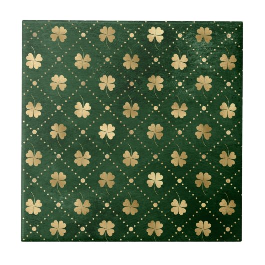 Carreau Élégant Clover Vert Or (Devant)