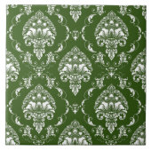 Carreau Élégant contraste classique motif victorien vert (Devant)