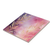 Carreau Elégant corail rose avec or (Côté)