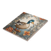 Carreau Élégant Cute Plump Canard Vintage Floral (Côté)